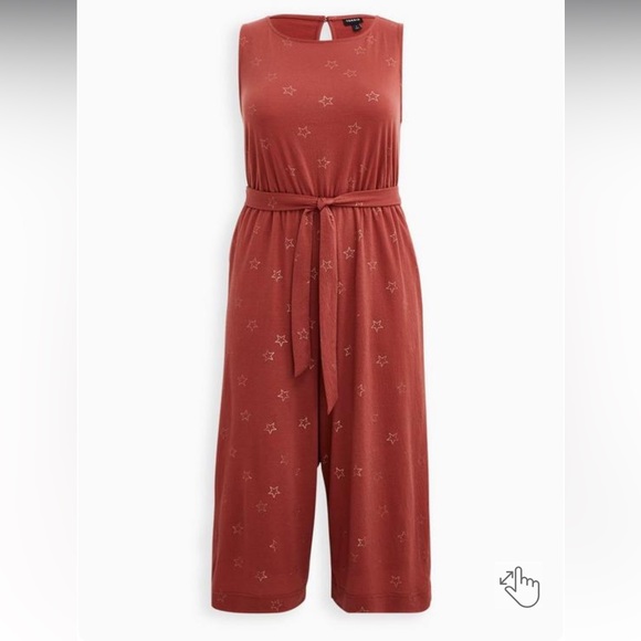Marsala Stars Textured Knit Culotte Jumpsuit - Picture 2 of 7